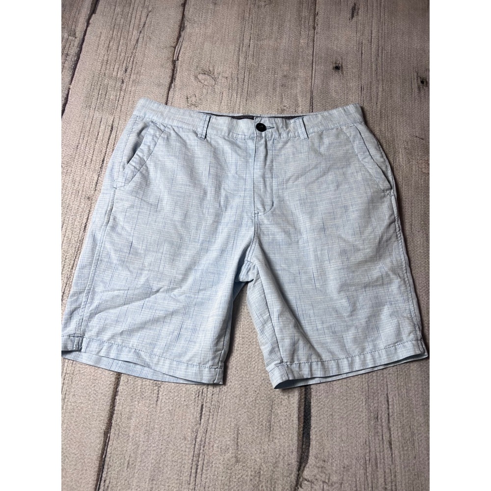 Union Mens‎ Light Blue Slub Textured Chino Shorts Size 36 Stretch Casual Summer